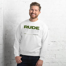 Load image into Gallery viewer, Alpheus 'Rude' Unisex Dark Green Crew Neck Sweatshirt