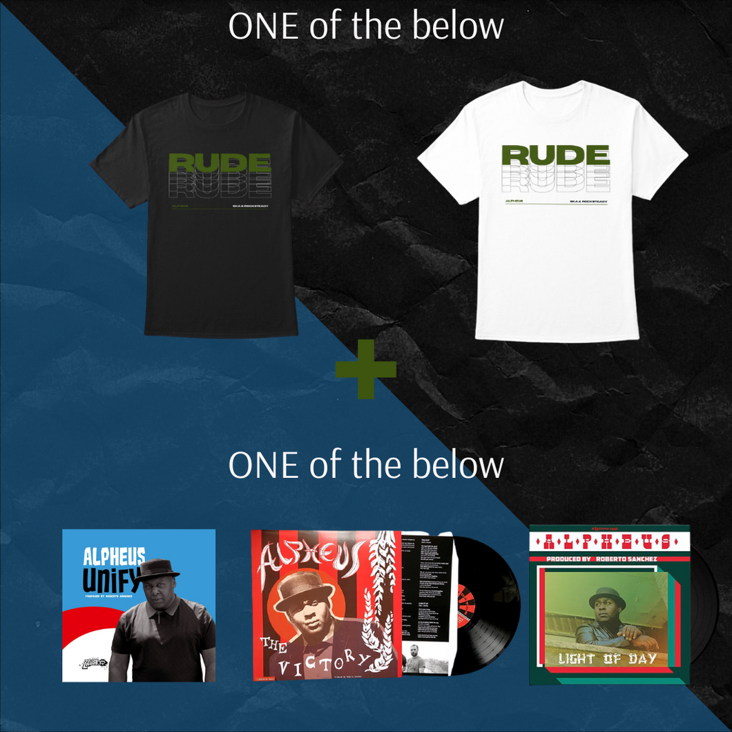 Alpheus 'Rude' Mens Tee + Album Vinyl LP Bundle