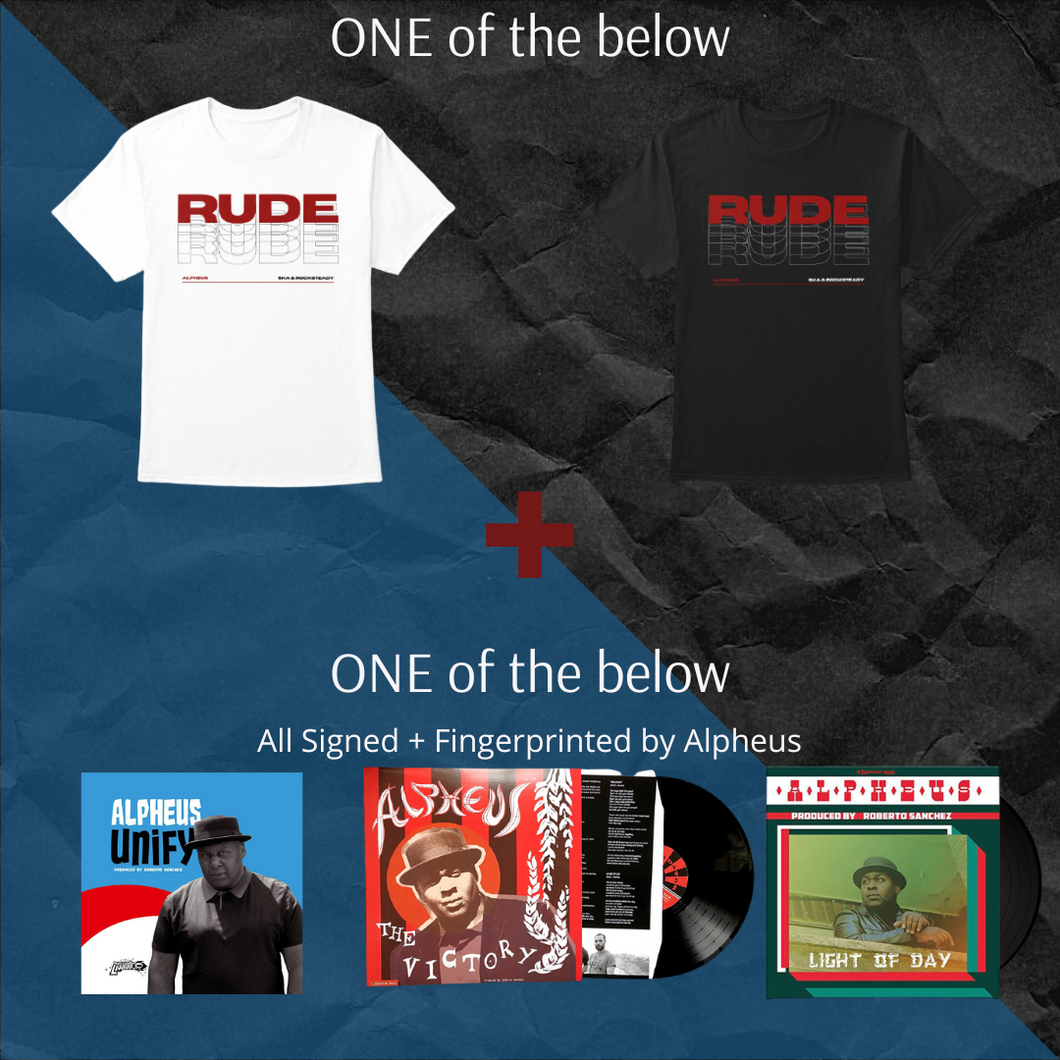 Alpheus 'Rude' Womens Tee + Album Vinyl LP Bundle