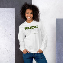 Load image into Gallery viewer, Alpheus &#39;Rude&#39; Unisex Dark Green Crew Neck Sweatshirt
