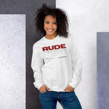 Load image into Gallery viewer, Alpheus &#39;Rude&#39; Unisex Maroon Crew Neck Sweatshirt
